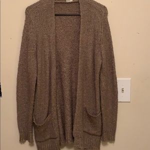 Tan fuzzy cardigan